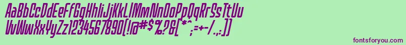 MecheffectsonelcbbItal Font – Purple Fonts on Green Background
