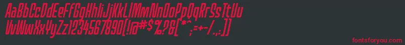 MecheffectsonelcbbItal Font – Red Fonts on Black Background