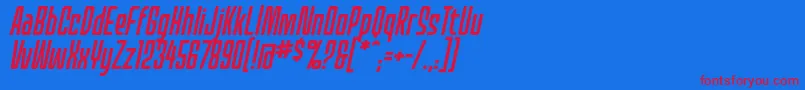 MecheffectsonelcbbItal Font – Red Fonts on Blue Background