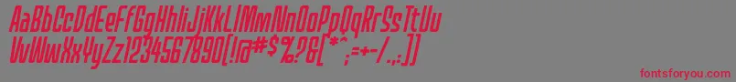 フォントMecheffectsonelcbbItal – 赤い文字の灰色の背景