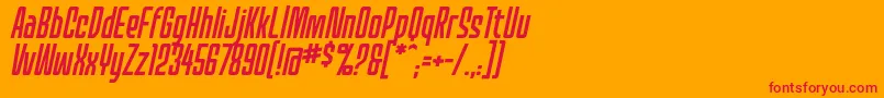 MecheffectsonelcbbItal-Schriftart – Rote Schriften auf orangefarbenem Hintergrund