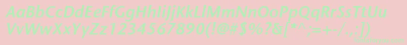 Police MesouranSansSsiSemiBoldItalic – polices vertes sur fond rose