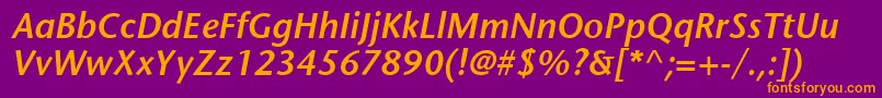 MesouranSansSsiSemiBoldItalic Font – Orange Fonts on Purple Background