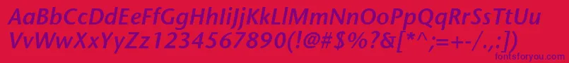 MesouranSansSsiSemiBoldItalic Font – Purple Fonts on Red Background