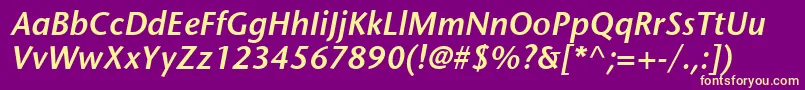 MesouranSansSsiSemiBoldItalic Font – Yellow Fonts on Purple Background