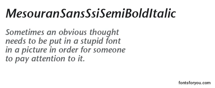 Review of the MesouranSansSsiSemiBoldItalic Font