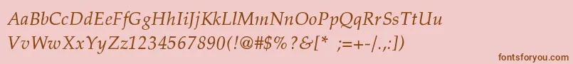 Шрифт PalatinoThinItalic – коричневые шрифты на розовом фоне