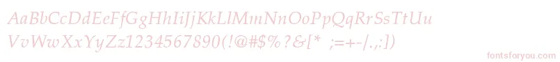 PalatinoThinItalic Font – Pink Fonts on White Background