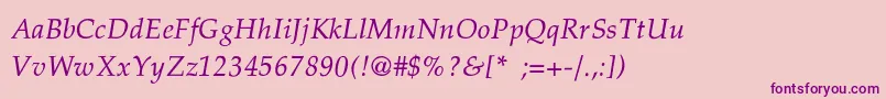 Шрифт PalatinoThinItalic – фиолетовые шрифты на розовом фоне