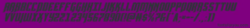 Fonte Hawkmoonextraexpandital – fontes pretas em um fundo violeta