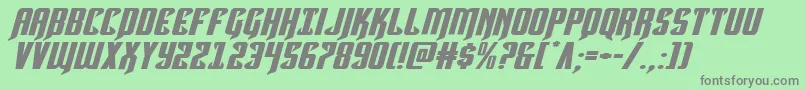 Hawkmoonextraexpandital Font – Gray Fonts on Green Background