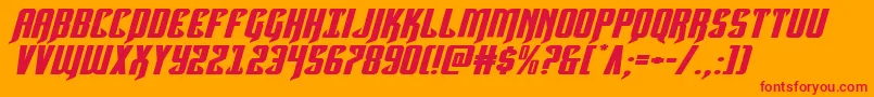 Hawkmoonextraexpandital Font – Red Fonts on Orange Background