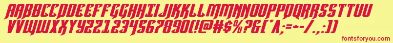 Hawkmoonextraexpandital Font – Red Fonts on Yellow Background