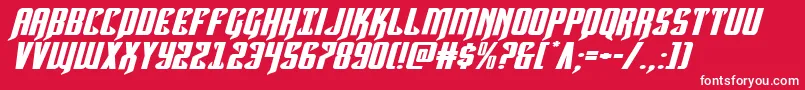 Hawkmoonextraexpandital Font – White Fonts on Red Background