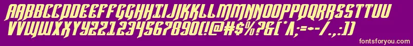 Hawkmoonextraexpandital Font – Yellow Fonts on Purple Background