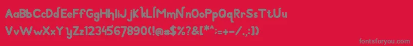 フォントBirthdayBoy – 赤い背景に灰色の文字