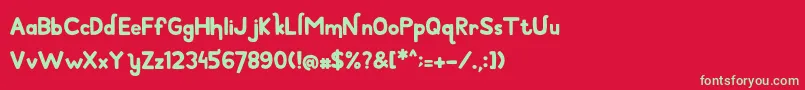 フォントBirthdayBoy – 赤い背景に緑の文字