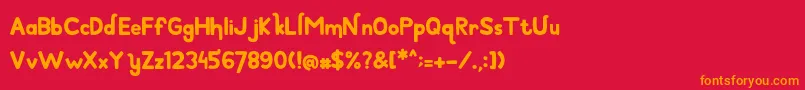 フォントBirthdayBoy – 赤い背景にオレンジの文字