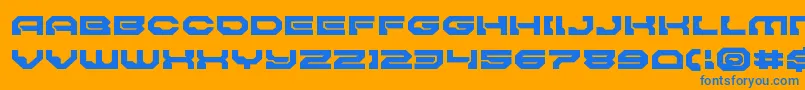 Pulsarclasssolidexpand Font – Blue Fonts on Orange Background