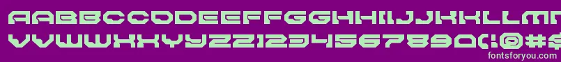 Pulsarclasssolidexpand Font – Green Fonts on Purple Background