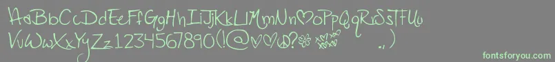 Popstarautograph-Schriftart – Grüne Schriften auf grauem Hintergrund