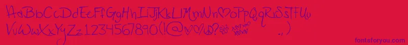 Popstarautograph Font – Purple Fonts on Red Background