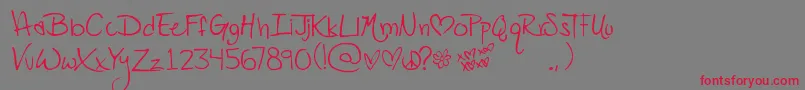 Popstarautograph Font – Red Fonts on Gray Background