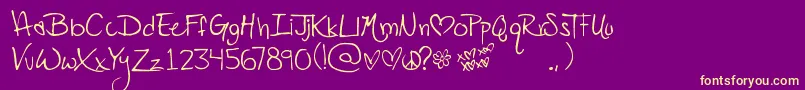 Popstarautograph Font – Yellow Fonts on Purple Background