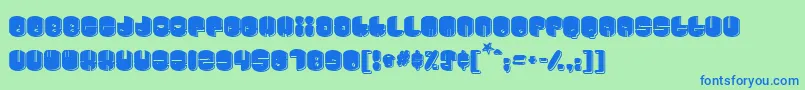 Cosmojunk Font – Blue Fonts on Green Background