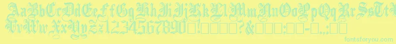 IncisedblackNormal Font – Green Fonts on Yellow Background