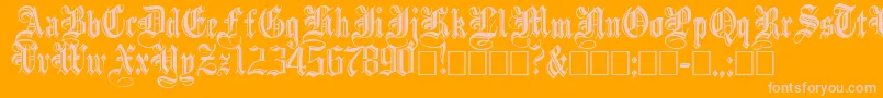 IncisedblackNormal-Schriftart – Rosa Schriften auf orangefarbenem Hintergrund