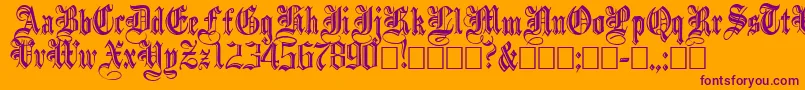 IncisedblackNormal Font – Purple Fonts on Orange Background