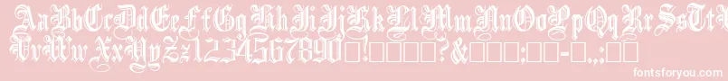 IncisedblackNormal-Schriftart – Weiße Schriften auf rosa Hintergrund