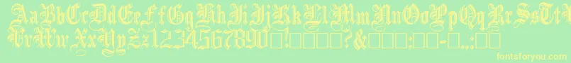 IncisedblackNormal Font – Yellow Fonts on Green Background