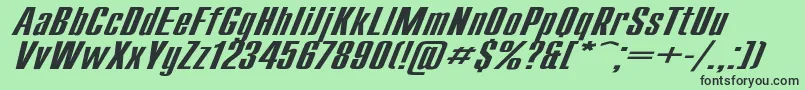 Шрифт CompactExItalic – чёрные шрифты на зелёном фоне