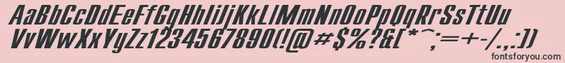 CompactExItalic-fontti – mustat fontit vaaleanpunaisella taustalla