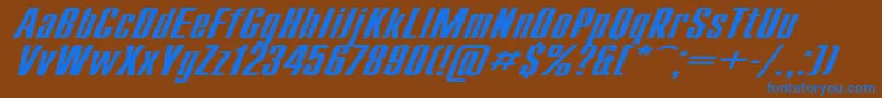 Шрифт CompactExItalic – синие шрифты на коричневом фоне