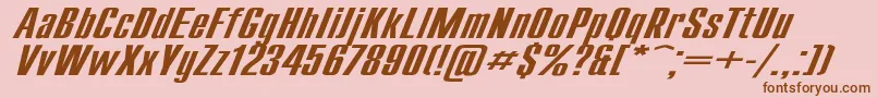 CompactExItalic-fontti – ruskeat fontit vaaleanpunaisella taustalla