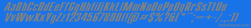 CompactExItalic-fontti – harmaat kirjasimet sinisellä taustalla