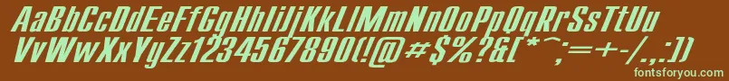 Шрифт CompactExItalic – зелёные шрифты на коричневом фоне
