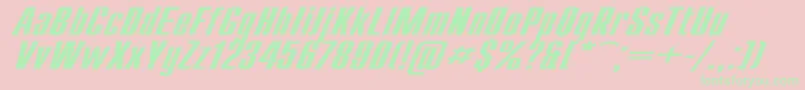 フォントCompactExItalic – ピンクの背景に緑の文字