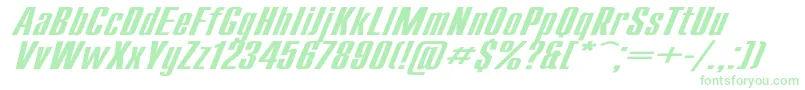 CompactExItalic-fontti – vihreät fontit valkoisella taustalla