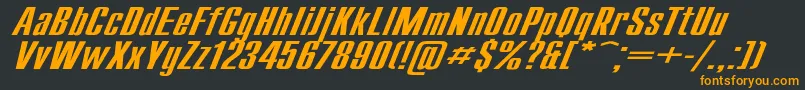 CompactExItalic Font – Orange Fonts on Black Background
