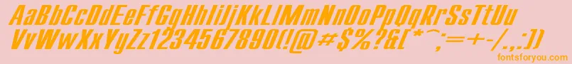 CompactExItalic-fontti – oranssit fontit vaaleanpunaisella taustalla