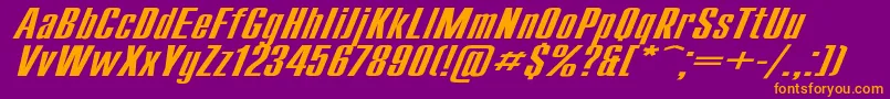 Шрифт CompactExItalic – оранжевые шрифты на фиолетовом фоне
