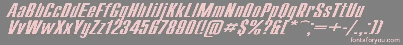フォントCompactExItalic – 灰色の背景にピンクのフォント