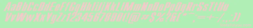フォントCompactExItalic – 緑の背景にピンクのフォント