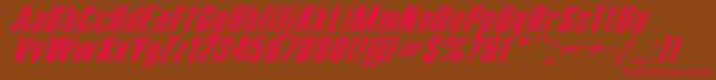 Шрифт CompactExItalic – красные шрифты на коричневом фоне