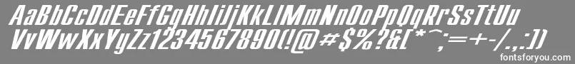 フォントCompactExItalic – 灰色の背景に白い文字