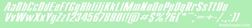 フォントCompactExItalic – 緑の背景に白い文字